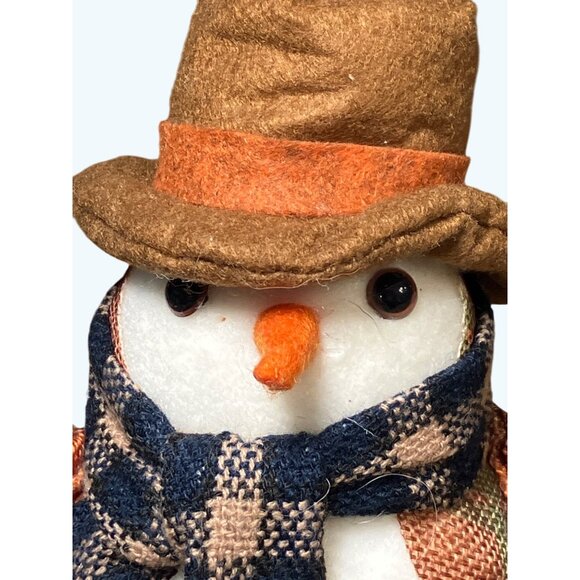 Harvest Autumn Fall Fabric Felt Bird Plaid Scarf Hat Holiday Decor - Picture 2 of 9